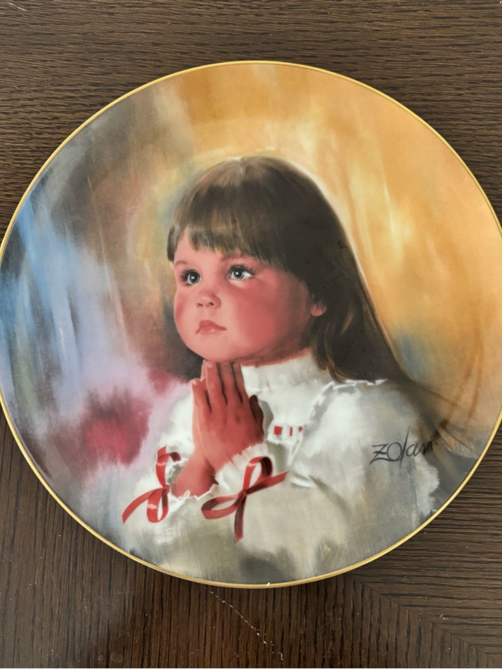 1982 Christmas Prayer plate by Donald Zolan Vintage Collectible